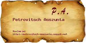 Petrovitsch Asszunta névjegykártya